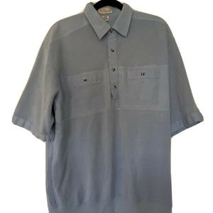 Norm Thompson XXL Blue Collared Polo Shirt